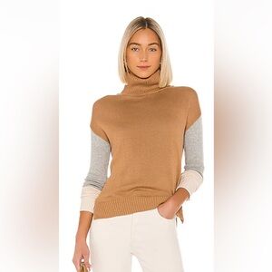 Tularosa Camel and Light Gray Turtleneck Edina Sweater